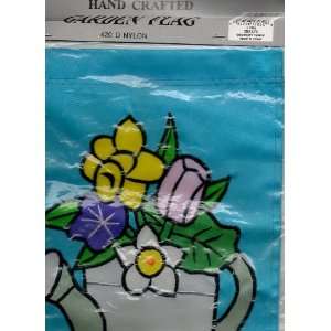  Hand Crafted Garden Flag, 10 X13, FLOWERS IN WATERING 