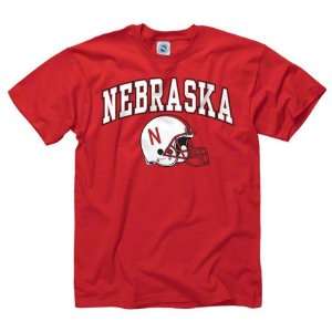 Nebraska Cornhuskers Red Football Helmet T Shirt  Sports 