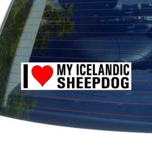  I Love Heart My ICELANDIC SHEEPDOG   Dog Breed   Window 