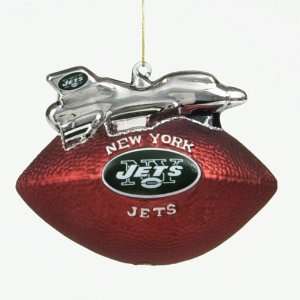  5 NFL New York Jets Mascot Football Glass Christmas 