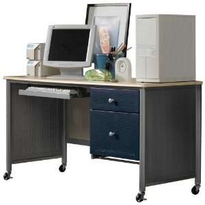  Universal Youth Desk in Silver with Navy Hillsdale 