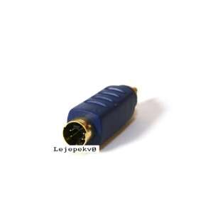  S Video (VHS) Male to RCA Male Adapter   Gold Plated 