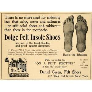 1898 Ad Alfred Dolge Felt Insole Shoes Daniel Green   Original Print 