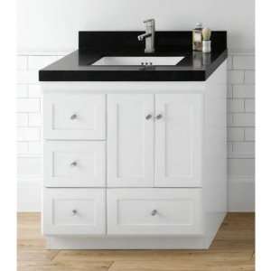   Shaker 30 Vanity Cabinet with 2 Wood Doors, 3 Right Side Drawers and
