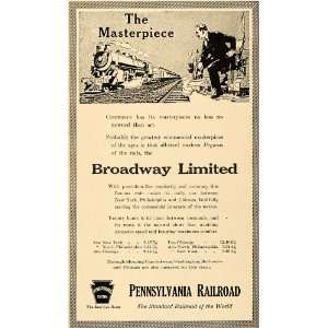 1916 Ad Broadway Limited Pennsylvania Railroad Trains 