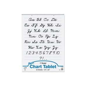  Chart Tablet,Cursive Cover,1 Ruled,24x32,25 Sh,WE Qty 