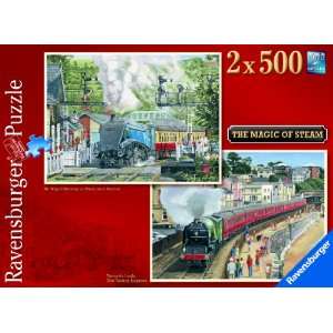    Ravensburger The Magic Of Steam 2 x 500 Piece Puzzles Toys & Games