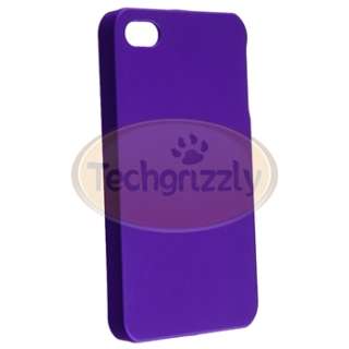 Purple Rubberized Case+PRIVACY FILTER for Sprint Verizon AT&T iPhone 4 
