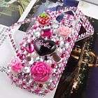 New Crystal Case cover for Palm Pixi Plus Pink Heart Bling 4 items in 