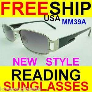 FULL READING SUN GLASSES METAL TINTED NEW 1.00 1.25 1.50 1.75 2.00 2 