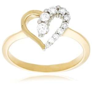   Diamond Journey Heart Ring (1/4 cttw, H Color, I2 Clarity), Size 7