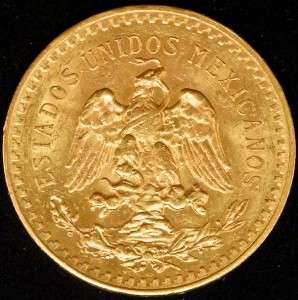 Rare Date 1929 50 Peso Mexico Gold Bullion Coin  