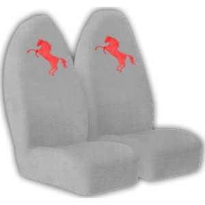   High Back Seat Covers with Red Mustang Horse Pony Logo Automotive