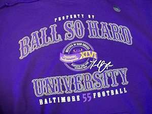   So Hard University Hoodie Large Terrell Suggs Purple Sweatshirt  
