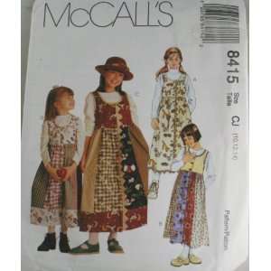  McCalls 8415 Pattern Children and Girls Jumper Size CJ 10 