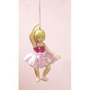   Girl Ballerina Dancer In Pink Tutu Christmas Ornament