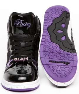 Womens Pastry Shoes Glam Pie Flash Purple Black Patent/ Purple Foil 