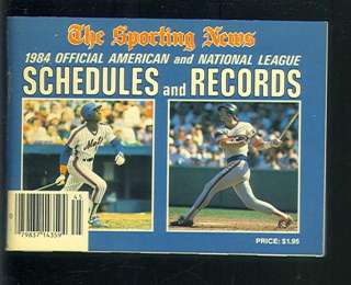 1984 Official American/National League Schedules & Records Book EX 