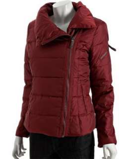 Marc New York crimson quilted woven blend down filled coat   
