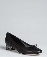 Christian Dior black leather cannage heel pumps style# 320249601