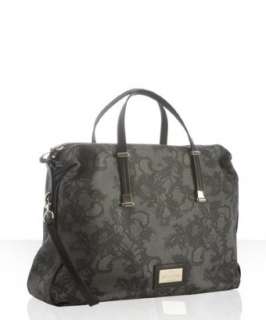 Valentino grey lace print coated canvas convertible tote   up 