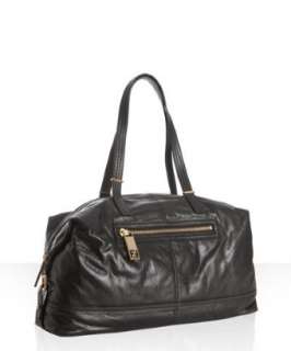 Fendi black leather zip pocket top handle shoulder bag   up to 