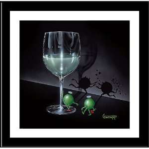 White Wine" Michael Godard," He Devil W/Matting  18x18 She Devil Framed Art 
