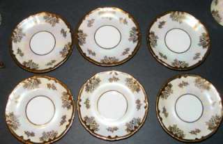   Small Tea Cup Plates Set 12 Pieces Made In East Germany Gold  