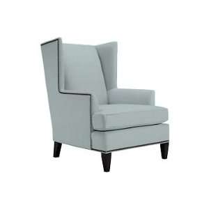   Wing Chair, Brushed Canvas, Mist, Polished Nickel