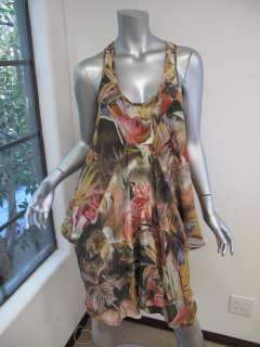 All Saints Multi Color Bird/Floral Print Sleeveless Oversized Dress 