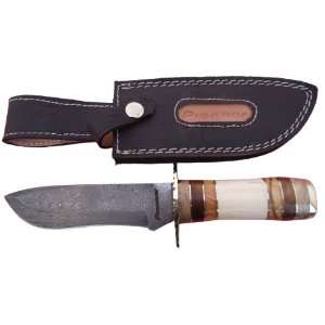  Pioneer Custom Made Damascus Steel Hunting Knife ,With 