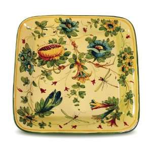   Handmade Toscana Fiore Square Platter From Italy