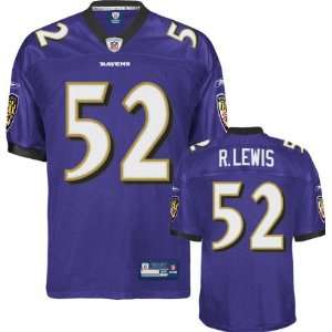Ray Lewis Jersey Reebok Authentic Purple #52 Baltimore Ravens Jersey 