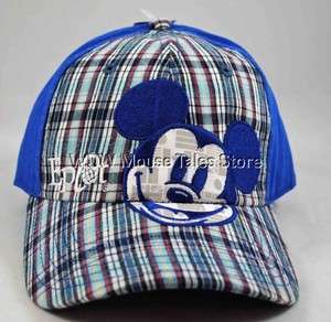 Disney World Epcot Plaid Mickey One Mouse World Hat Cap  