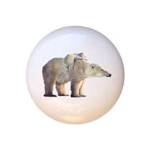  Polar Bear and Cub Drawer Pull Knob
