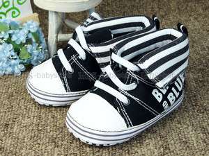 A274 new baby toddler boy black high top shoes UK 2 3 4  