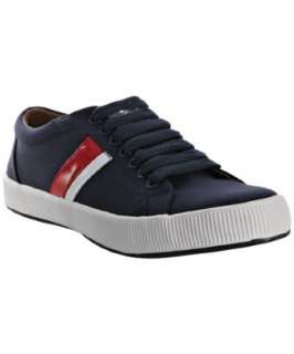 Ralph Lauren navy canvas Cairns stripe detail sneakers   up 