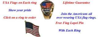 USA Flag Ring Stones Red White or Blue Sz 9 14 Free Pin  