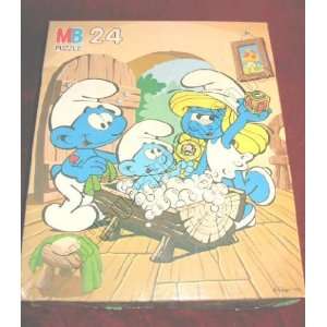  Vintage Jigsaw Puzzles Smurf 24pc 1983 MB 