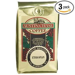 Austin Chase Coffee Company Ethiopian, Ground Coffee, 12 Ounce Bags 