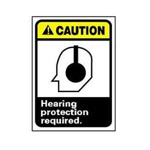 Graphic Signs   Caution Hearing Protection   Plastic 7W X 10H 