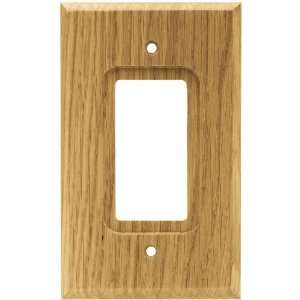   Wood Square Single Decorator wall Plate, Medium Oak