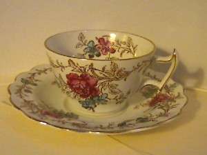 ANTIQUE CUP & SAUCER SET BY BOOTHS,FLORAL CHINA ENGLAND  