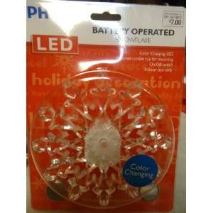  LED Battery Operated CLEAR Snowflake Light   4 diameter   INDOOR 