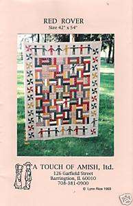 RED ROVER QUILT QUILTING PATTERN TOUCH OF AMISH NEW  