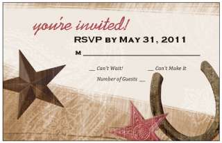 New Horseshoe Western Wedding Invitations and RSVP Cards withEnvelopes