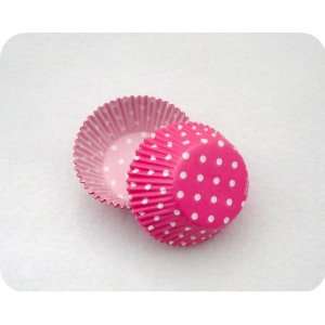  NEW Hot Pink w/ White Polka Dots Baking Cups  Cupcake 