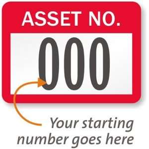 ASSET NO., with consecutive numbering Vinyl (with heavy adhesive), 1 