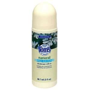  Toms of Maine Natural Deodorant Roll On, Unscented, 3 