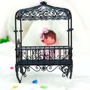  Black Wire 1/12 Scale Canopy Bedroom Bed Doll House 